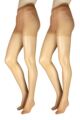 Ladies 2 Pair Charnos 20 Denier Tights - Sherry