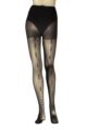 Ladies 1 Pair Charnos Sheer Heart Backseam Tights - Black