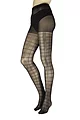 Women's 1 Pair Charnos Plaid Tights - Black