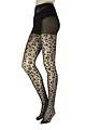 Womens 1 Pair Charnos Leopard Print Tights - Black
