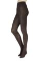 Women's 1 Pair Charnos Cotton Ribbed Tights - Chocolate