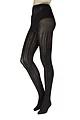 Women's 1 Pair Charnos Chevron Stripe Pattern Tights - Black