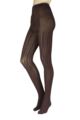 Women's 1 Pair Charnos Chevron Stripe Pattern Tights - Chocolate