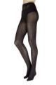 Ladies 1 Pair Charnos Fashion Ribbed Tights - Black