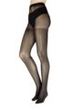 Ladies 1 Pair Charnos Tuelle Chevron Tights - Black