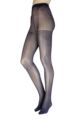 Ladies 1 Pair Charnos Tuelle Chevron Tights - Navy