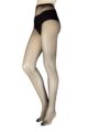 Ladies 1 Pair Charnos Spot Net Backseam Tights - Black