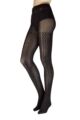 Ladies 1 Pair Charnos Cotton Chevron Tights - Black