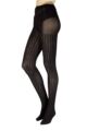 Ladies 1 Pair Charnos Chunky Cable Knit Tights - Black