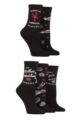 Women's 5 Pair SOCKSHOP Friends Black Cotton Socks - Multi