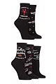 Women's 5 Pair SOCKSHOP Friends Black Cotton Socks - Multi