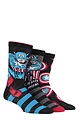 Mens 3 Pair SOCKSHOP Marvel Captain America Mix Cotton Socks - Assorted