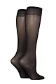 Women's 2 Pair Charnos 15 Denier Plus Size Knee Highs - Black