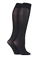 Women's 2 Pair Charnos 40 Denier Matt Knee Highs - Black