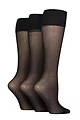 Women's 3 Pair Charnos 15 Denier Sheer Knee Highs - Black