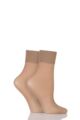 Ladies 2 Pair Charnos 15 Denier Trouserwear Ankle Highs - Sherry