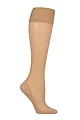 Women's 1 Pair Charnos 15 Denier Medium Support Knee High + Massage Sole Sheer Knee Highs - Natural
