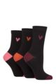 Women's 3 Pair Caroline Gardner Patterned Cotton Socks - Black / BOP