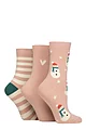 Women's 3 Pair Caroline Gardner Christmas Patterned Cotton Socks - Snowman