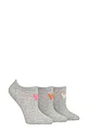 Women's 3 Pair Caroline Gardner Patterned Cotton Trainer Socks - Grey Heart