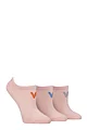Women's 3 Pair Caroline Gardner Patterned Cotton Trainer Socks - Pink Heart