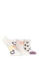 Ladies 3 Pair Caroline Gardner Patterned Cotton Trainer Socks - All Over Hearts White