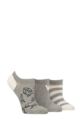 Women's 3 Pair Caroline Gardner Patterned Cotton Trainer Socks - Dogs Light Grey