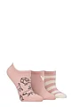 Women's 3 Pair Caroline Gardner Patterned Cotton Trainer Socks - Dogs Pink