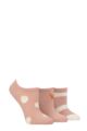 Women's 3 Pair Caroline Gardner Patterned Cotton Trainer Socks - Spots / Stripes Pink
