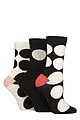 Women's 3 Pair Caroline Gardner Patterned Cotton Socks - Large Spots Black