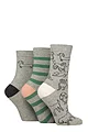 Women's 3 Pair Caroline Gardner Patterned Cotton Socks - Dog Outline Grey