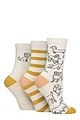 Women's 3 Pair Caroline Gardner Patterned Cotton Socks - Dog Outline White