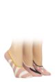 Women's 3 Pair Caroline Gardner Casual Shoe Liner Socks - Stripes / Hearts Pink