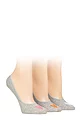 Women's 3 Pair Caroline Gardner Casual Shoe Liner Socks - Hearts Light Grey