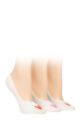 Ladies 3 Pair Caroline Gardner Casual Shoe Liner Socks - Hearts White