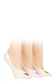 Women's 3 Pair Caroline Gardner Casual Shoe Liner Socks - Hearts White