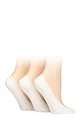 Women's 3 Pair Caroline Gardner Plain Cotton No-Show Shoe Liner Socks - White