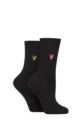 Women's 2 Pair Caroline Gardner Bamboo Ribbed Light Weight Boot Socks - Black