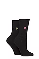 Women's 2 Pair Caroline Gardner Bamboo Ribbed Light Weight Boot Socks - Black