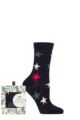 Ladies 1 Pair Caroline Gardner Christmas Foliage Gift Boxed Cotton Socks - Star