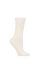 Ladies 1 Pair Charnos Cashmere Ribbed Socks - Cream