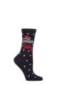 Ladies 1 Pair Charnos Santa Baby Socks - Navy