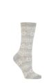 Ladies 1 Pair Charnos Cashmere Fairisle Socks - Grey