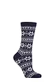 Women's 1 Pair Charnos Cashmere Fairisle Socks - Navy