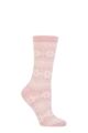 Ladies 1 Pair Charnos Cashmere Fairisle Socks - Pink