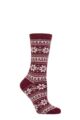 Ladies 1 Pair Charnos Cashmere Fairisle Socks - Wine