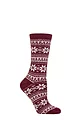 Women's 1 Pair Charnos Cashmere Fairisle Socks - Wine