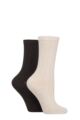 Women's 2 Pair Charnos Pelerine and Rib Socks - Black Mix