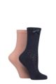 Women's 2 Pair Charnos Pelerine and Rib Socks - French Navy