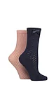 Women's 2 Pair Charnos Pelerine and Rib Socks - French Navy